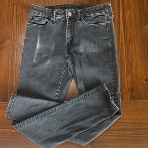 American Eagle Outfitters Airflex+ Men's Athletic Skinny Jeans in Washed Black